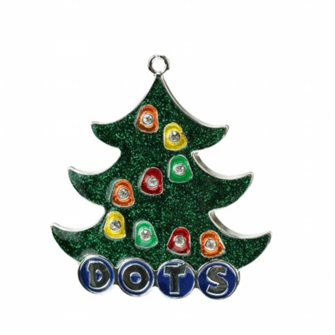 Northlight Seasonal 31740018 Silver Plated Dots Candy Logo Christmas Tree Ornament with European Crystals